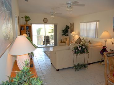 This is a view of the Lounge taken from the Dining Area. You can see the Patio Doors leading to the Main Balcony.