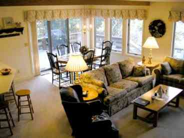 Luxury Rental Resort Townhouse Stowe Vermont living/dining/kitchen areas