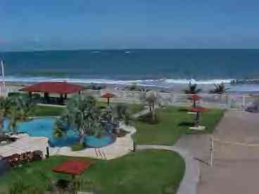 Beach and pool view from the penthouse terrace