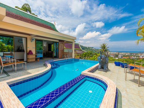 Infinity pool with Ocean and sunset views