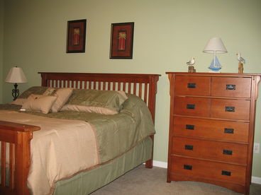 Large Master Bedroom with King Size Bed, 5-Drawer Chest, and 6-Drawer Dresser