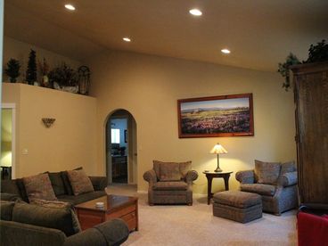 Spacious Living room with vaulted ceilings