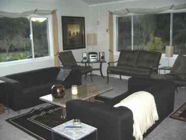 view from center family room to front living room for orchard viewing