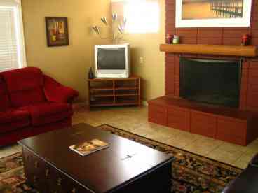 New tile floors and open ceilings, comfortable couches and room to relax!