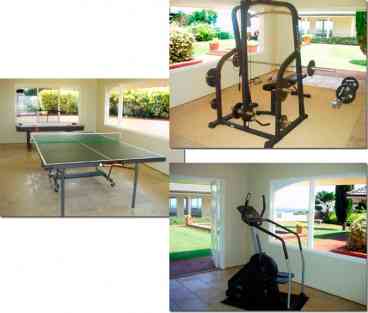Recreational facilities include free standing exercise and game rooms including Precor Stair Master, heavy and speed bags, Nautilus free weights, Air Hockey and Ping Pong tables. 