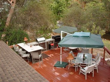 Outdoor kitchen overlooking river - 2 large bbq\'s
