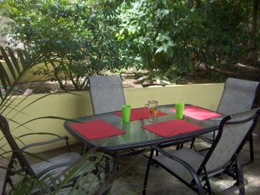 BBQ and enjoy a meal on the shaded patio.
