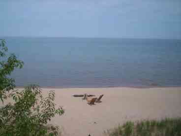 From on top of the dune looking down to the beach