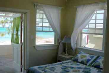 Bedroom with view of the Caribbean Sea.