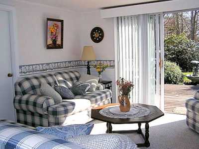 Living room opens up directly to patio