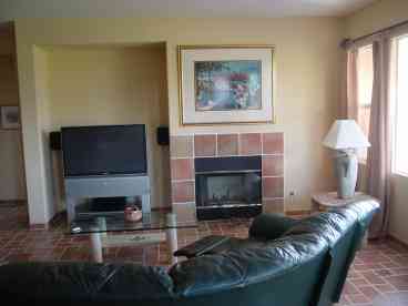  Living Room w/Big Screen & Gas Fireplace