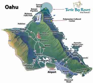 Map of Oahu