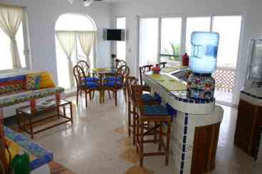 Living area with view to ocean