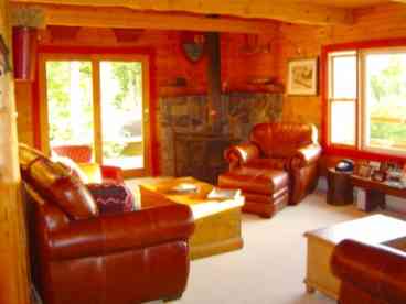 Living area with views of Camel\'s Hump