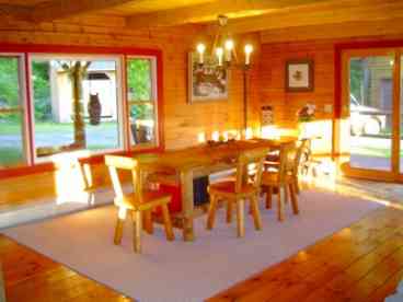 Dining area opens to living area