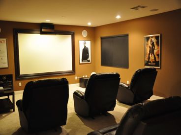 Private Home Theatre with Surround Sound System - few select DVD movie collection 