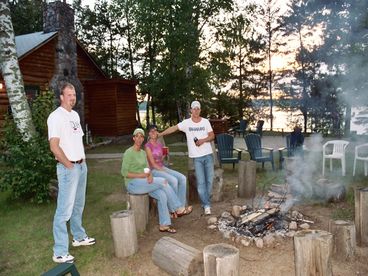 Relaxing around a campfire!