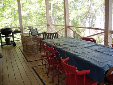 Screened porch with view
