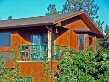 The carriage house is set in the midst of an apple orchard