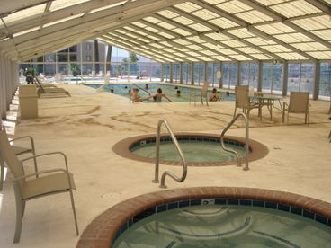 Indoor lap pool and jacuzzis
