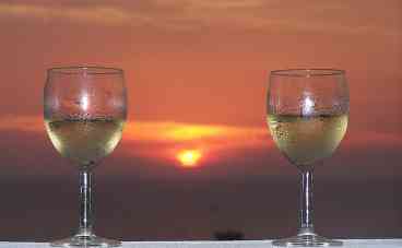 Enjoy champagne on the terrace during sunset