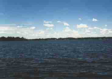 Photograph of Lake Champlain to the south west from the Cottage beach.