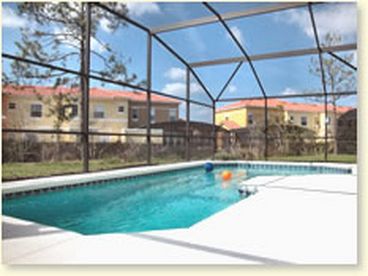 South facing pool complete iwth lanai, ceiling fan and pool furniture to relax by.