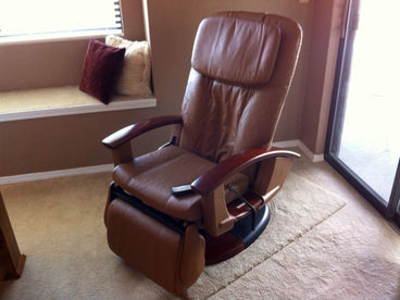 This is the Shiatsu massage chair.  Feels great after a long day or to start your day out.