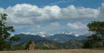 Spectacular vistas of the Mountains along the Continental Divide in the nearby Rocky Mountain National Park