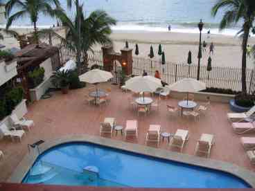 Pool and bay from balcony