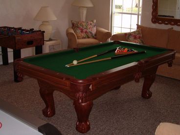 Pool table,air hockey,soccer and tv