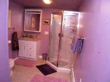Bathroom with stall shower