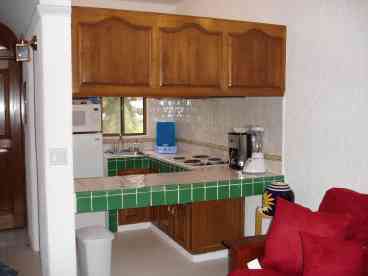 Prepare a casual meal in your full kitchen.