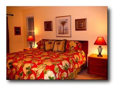 Master Suite has King Bed, tv, vcr,  bath features large walk-in shower