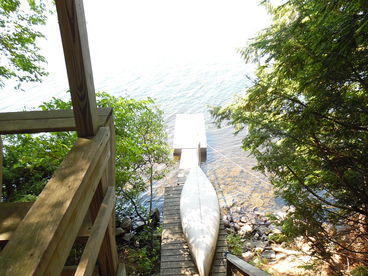 View from Lodge deck to the lake.