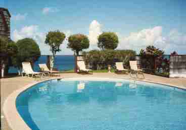 Convenient pool up on the bluff overlooking the ocean