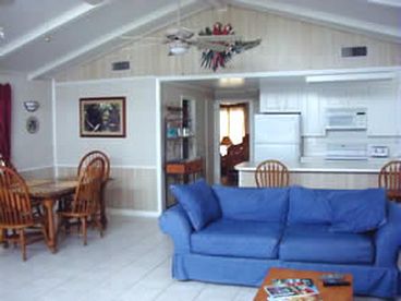 View of the Kitchen and Dining Area from the Living Area