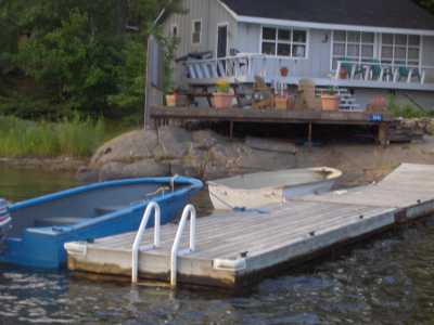 Dock with swim ladder