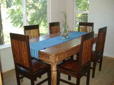 Dining area with river views