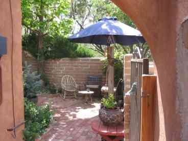 The pleasant courtyard at Casita Jardin
