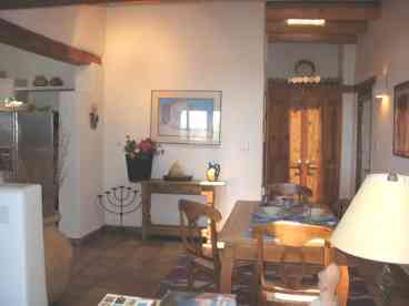 The twin-bedded suite has a kiva fireplace and separate entrance