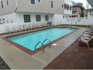 Large heated pool.  Professionally maintained.  Plenty of comfortable pool chairs.  Open mid-May through September.