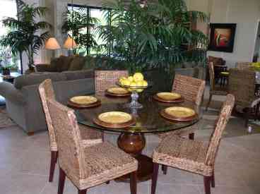 Dining area with views to the golf course