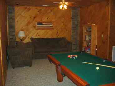 Game room in lower level