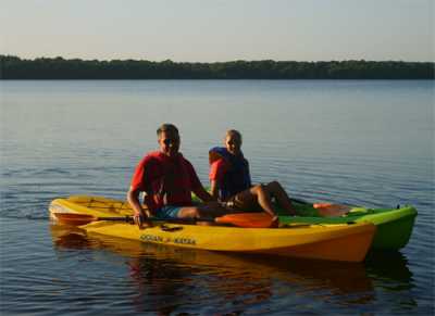 Take the four kayaks out for a spin.  The lake is about 1.5 miles long and offers great opportunities for viewing wildlife.