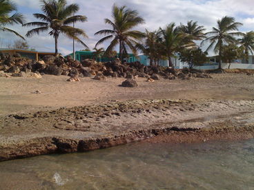 Beach in front of the house, view from tide pool.