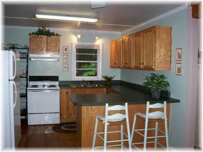 Your fully stocked kitchen includes all paper products, pots and pans, dishes, flatware, coffee maker and filters, microwave, toaster, basic condiments, a selection of spices and herbal teas, a good corkscrew, wine glasses and even frosty mugs in the freezer!  All you need to bring are food and clothes!!
