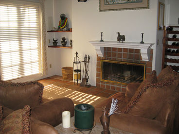 This seating is facing the living room fireplace. There are two, one is in the master bedroom
