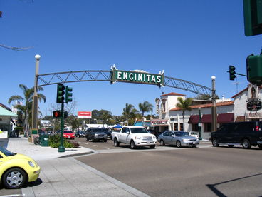 Easy walk! Downtown, this is less than 3 blocks, to dine and shop! This is the corner of Coast Hwy 101 and the street (C) that ends at Moonlight Beach. 