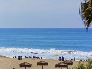 Walk to down the beach, or down a block and a half from the condo. Very family friendly with all the conveniences